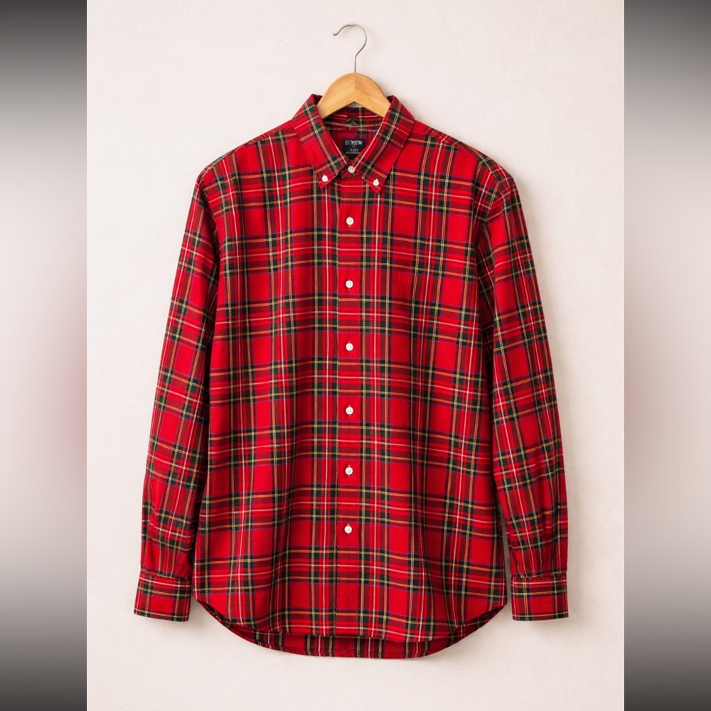 J.Crew Flex Washed Plaid Button Down NWT Large